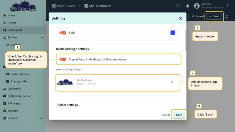 Logo settings