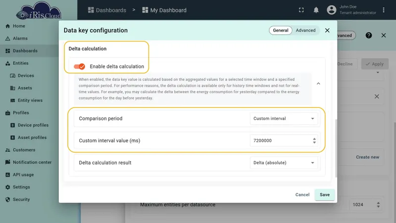Delta: custom interval