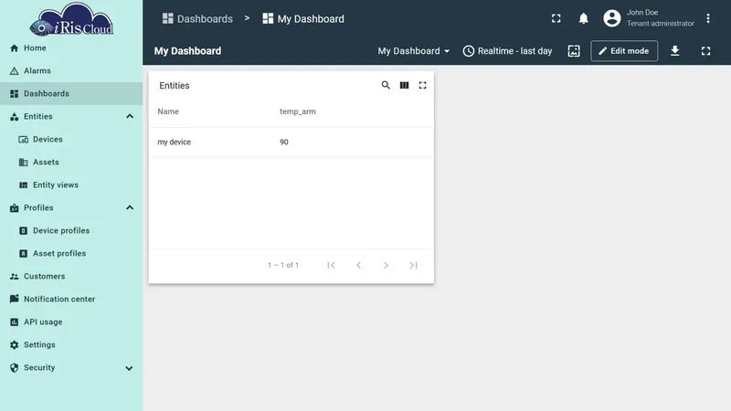Entity list result