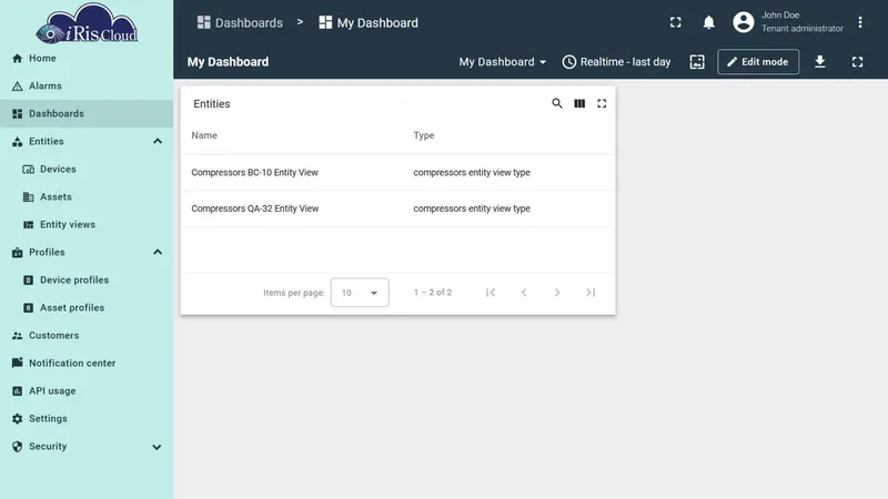 Entity view type result