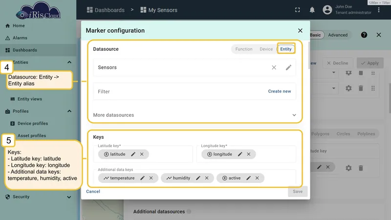 Keys configuration