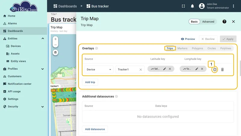 Open trip Points settings