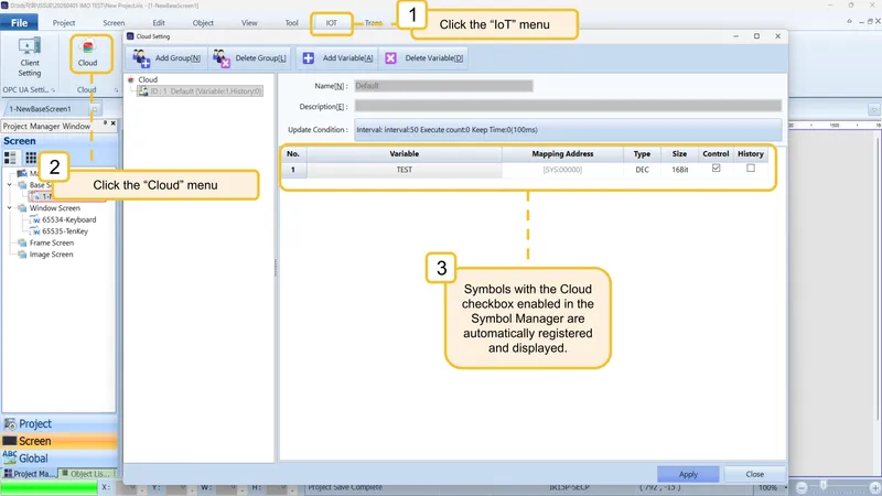 Configuring Symbol data to be sent to the Cloud