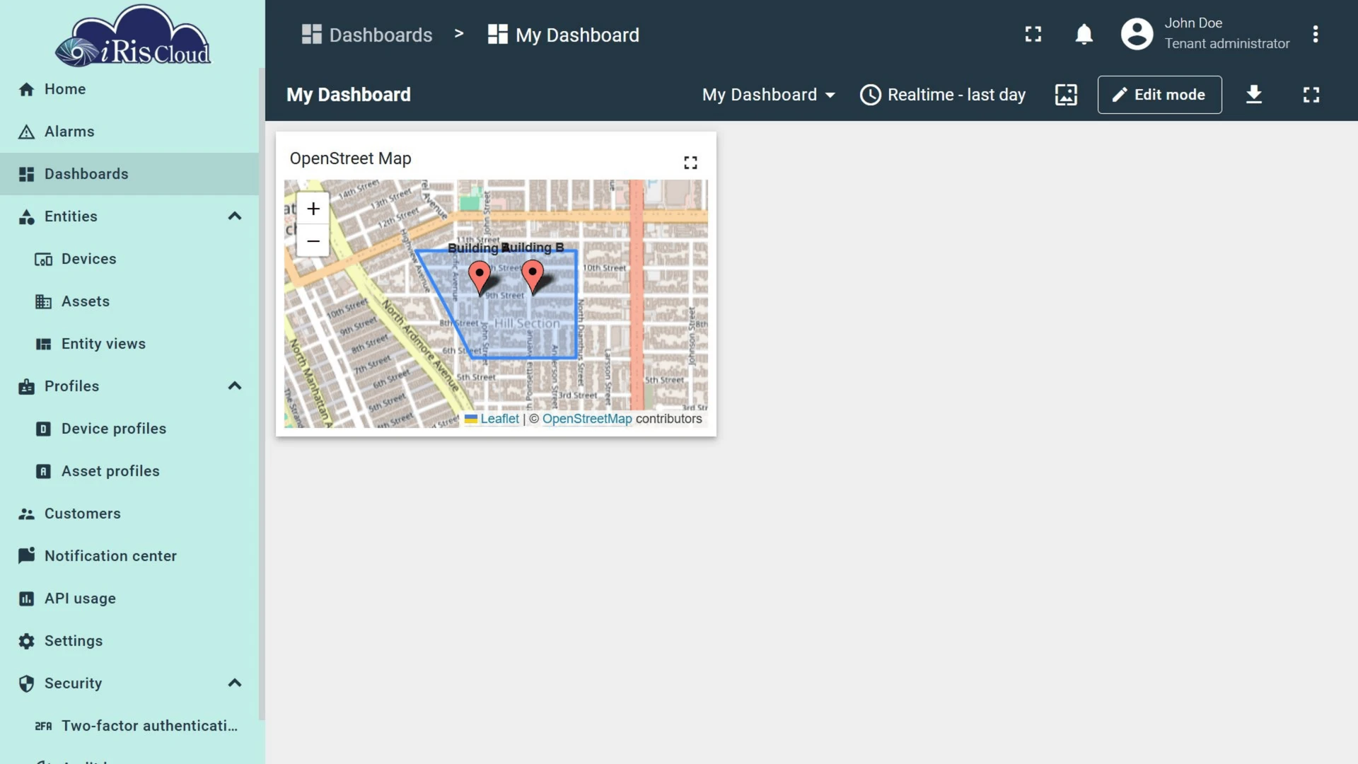 Polygon on map widget