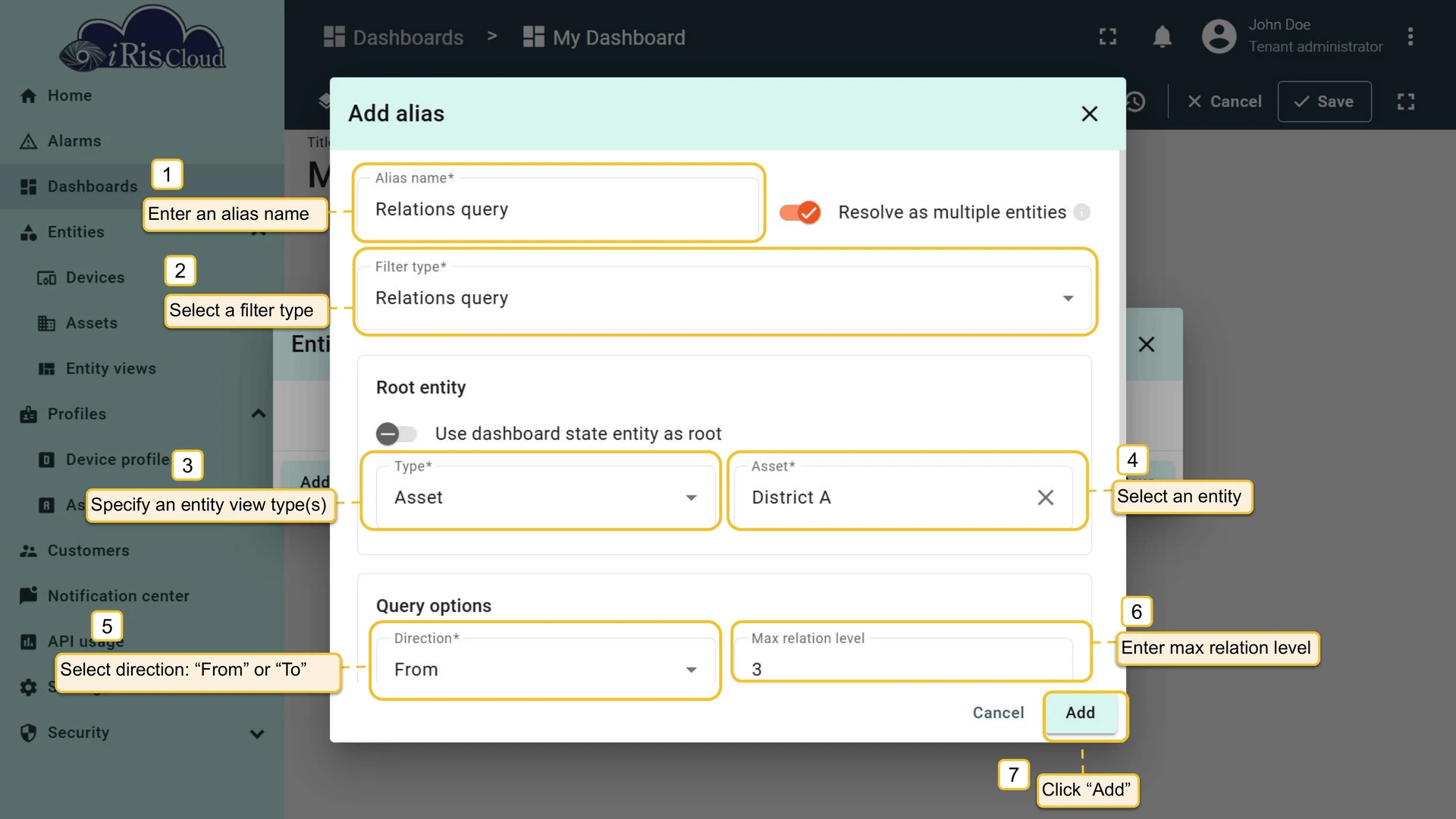 Relations query alias