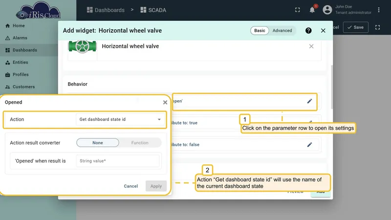 Get dashboard state action