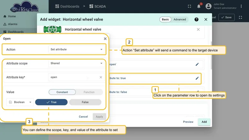 Set attribute action