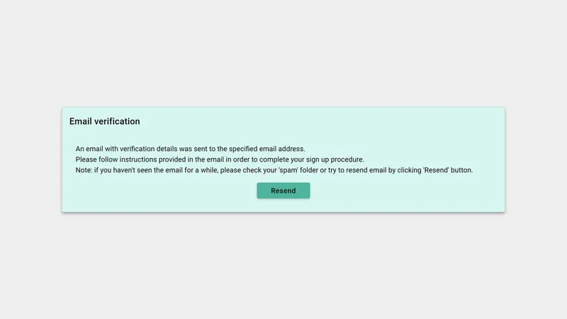 Activation email notification upon successful sign-up request
